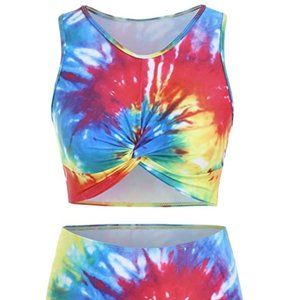 Size Large Tie Dye Swimsuit Set bottoms/top NEW